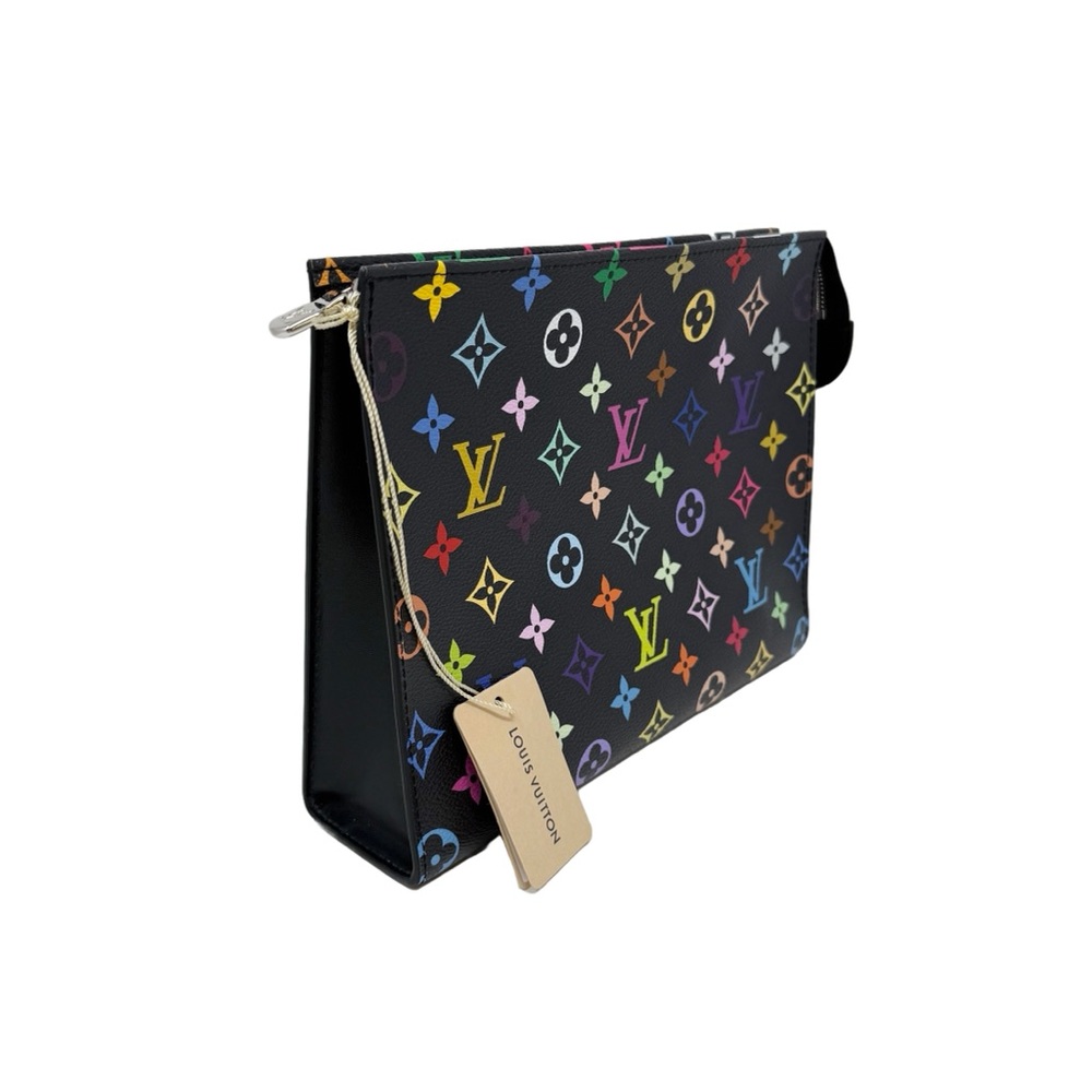 Louis Vuitton Murakami Cosmetic Toiletry Pouch 26 Multicolor Black Limited Ed - Picture 2 of 16